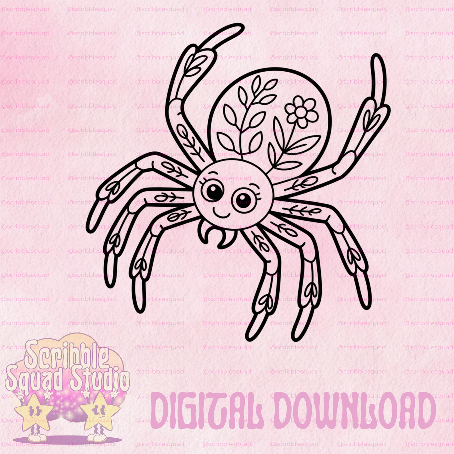 FLORAL SPIDER PNG
