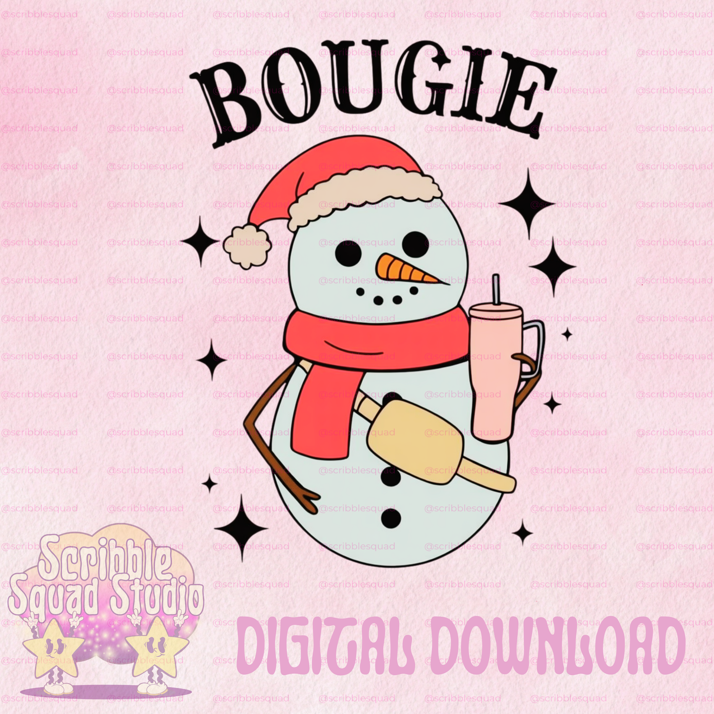 BOUGIE PINK SNOWMAN PNG