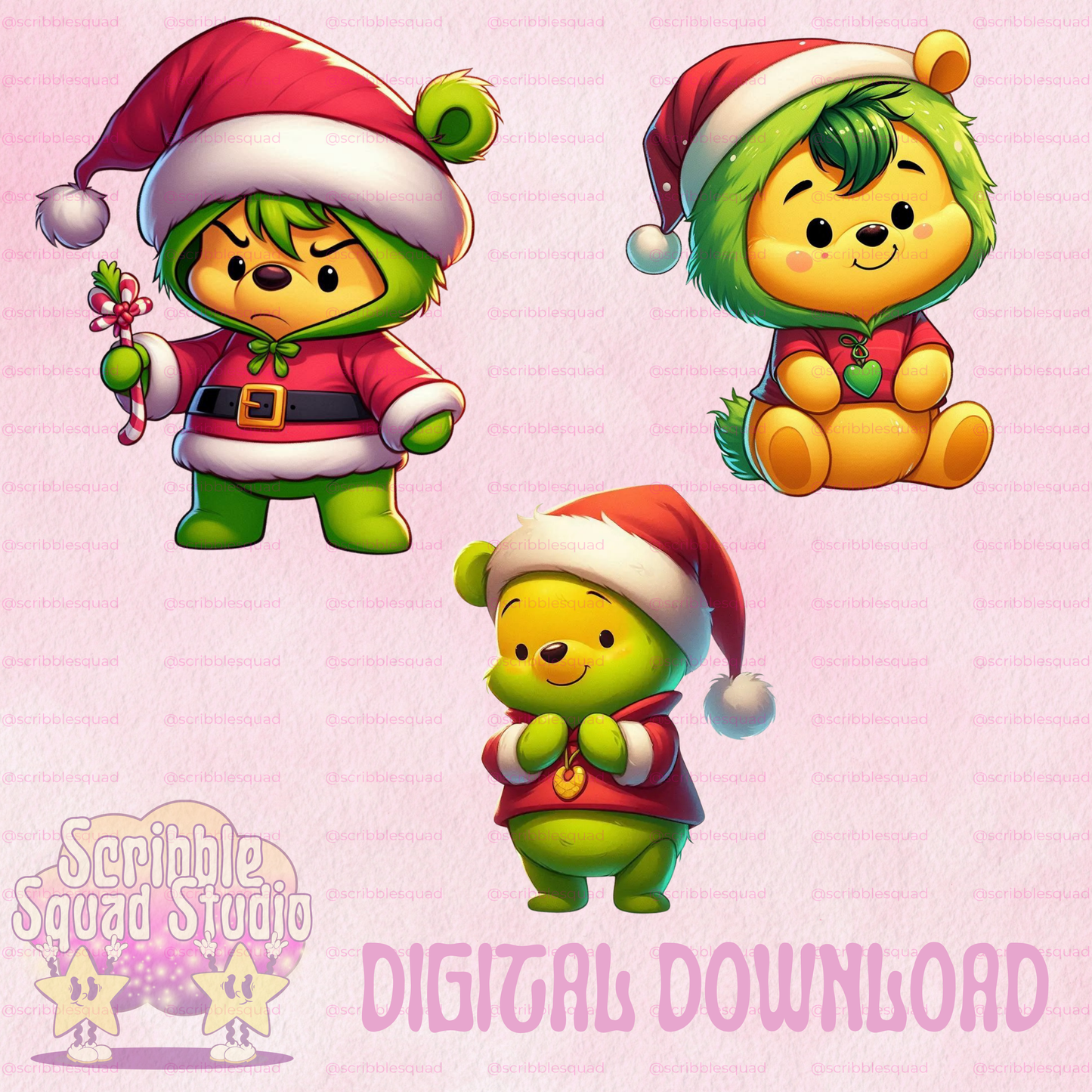 POOH CHRISTMAS GRUMP PNG BUNDLE