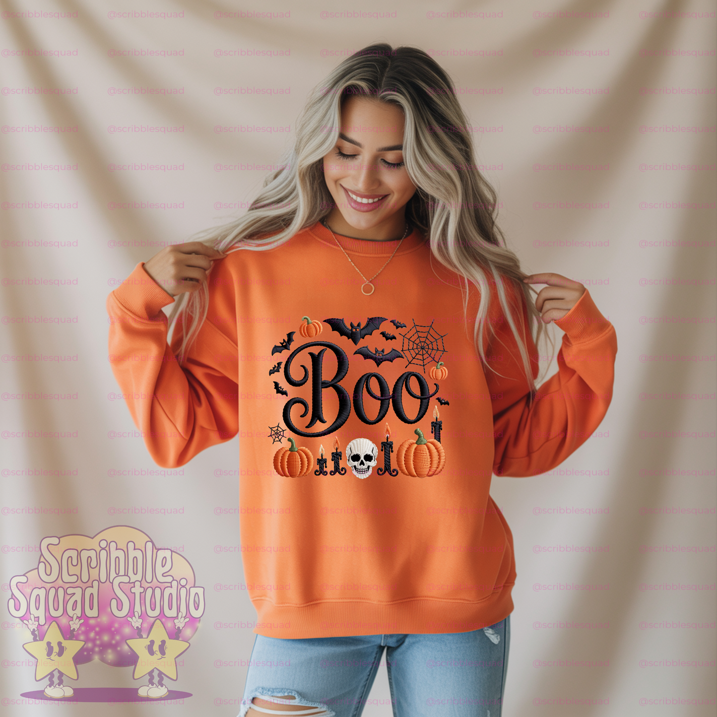 SPOOKY BOO EMBROIDERED PNG