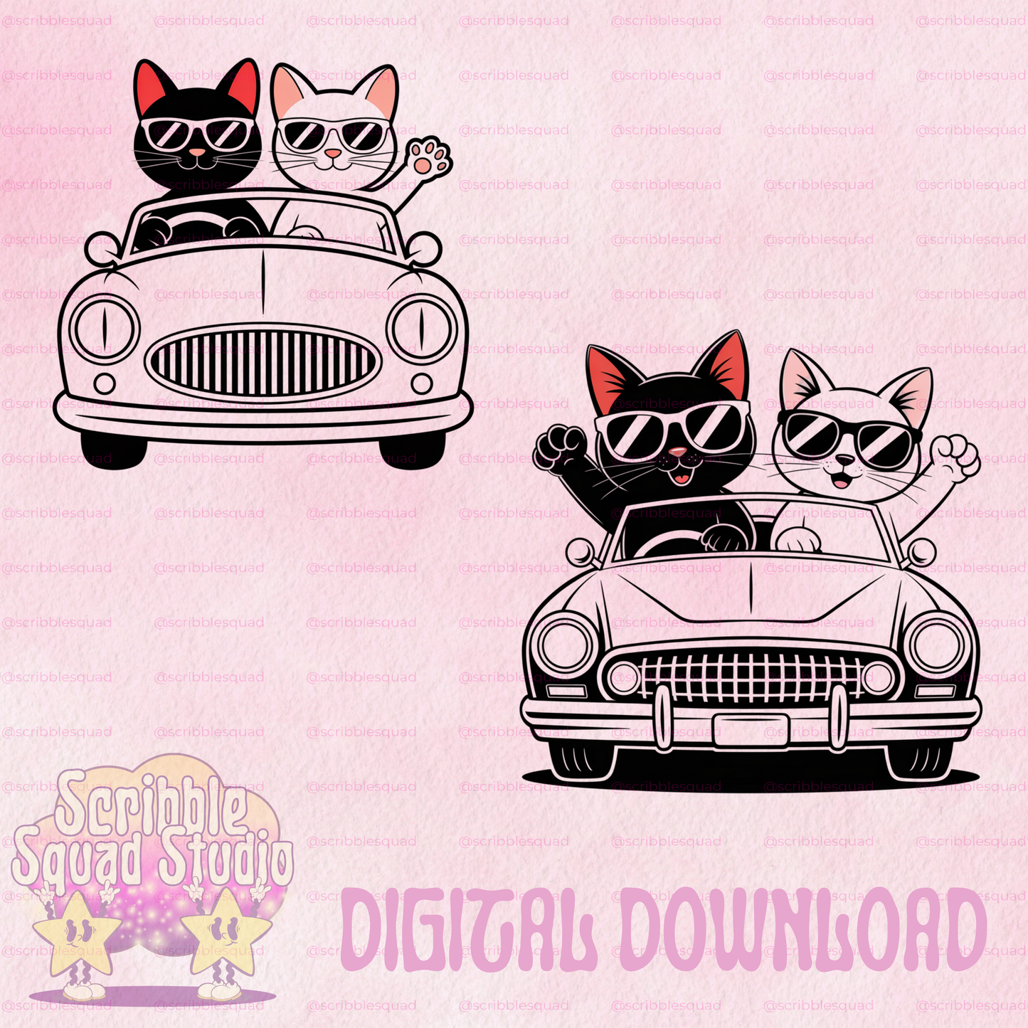 COOL CATS CAR PNG