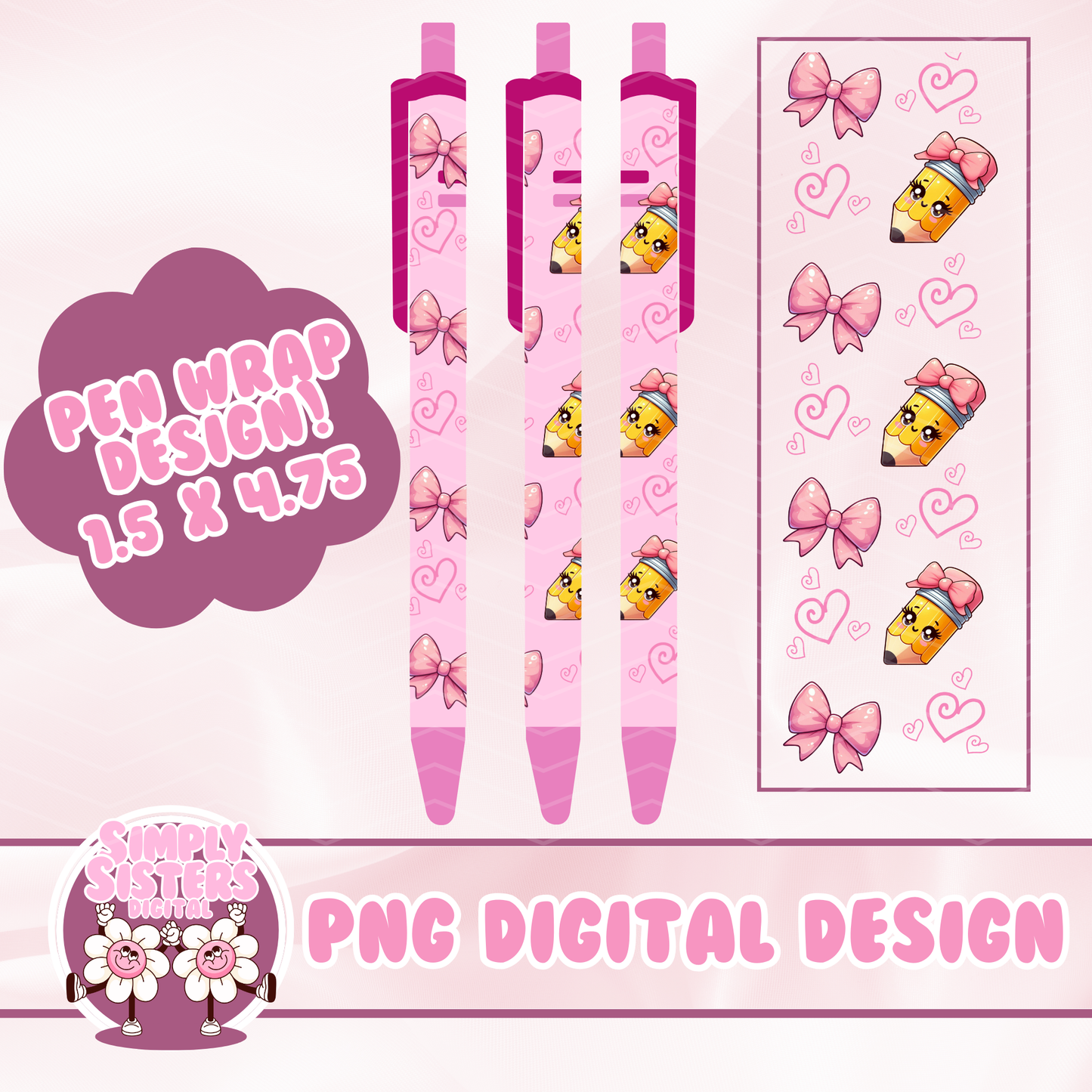 PINK PENCIL PEN WRAP