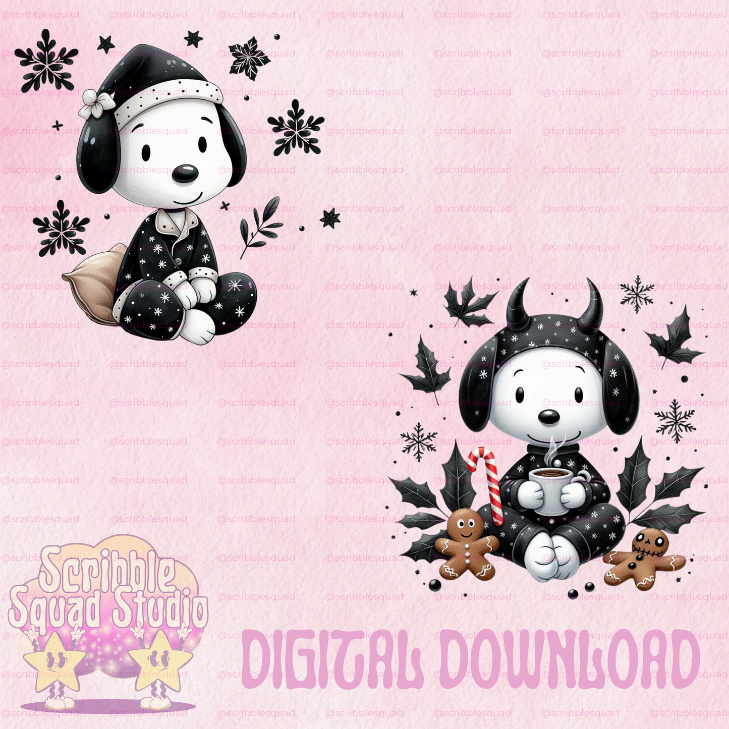 BLACK SNOOPY PNG
