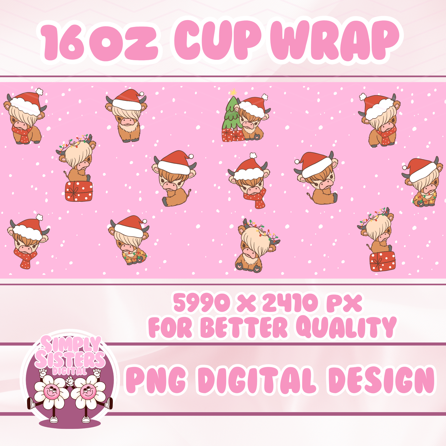 HIGHLAND COW CHRISTMAS WRAP