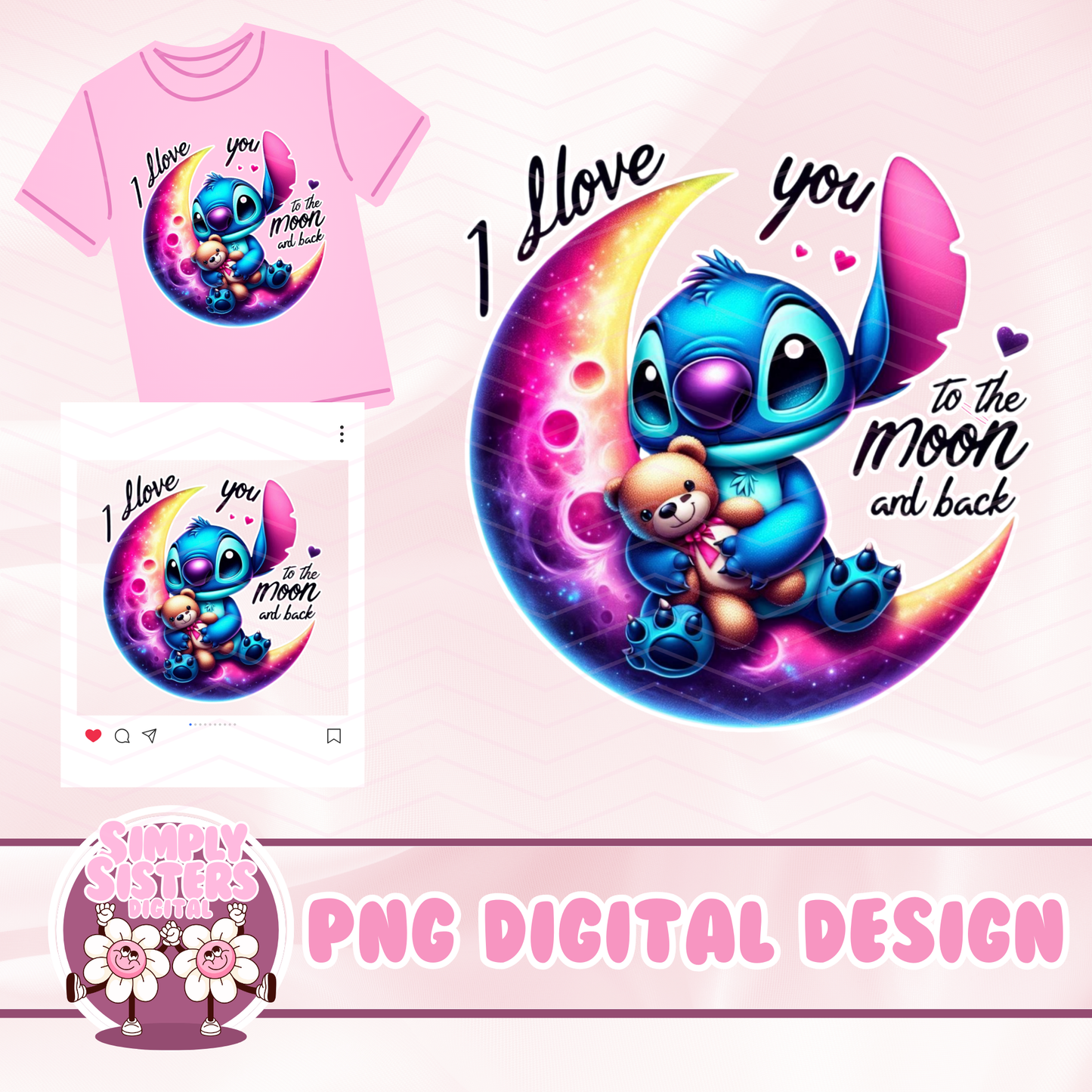 TO THE MOON AND BACK STITCH PNG