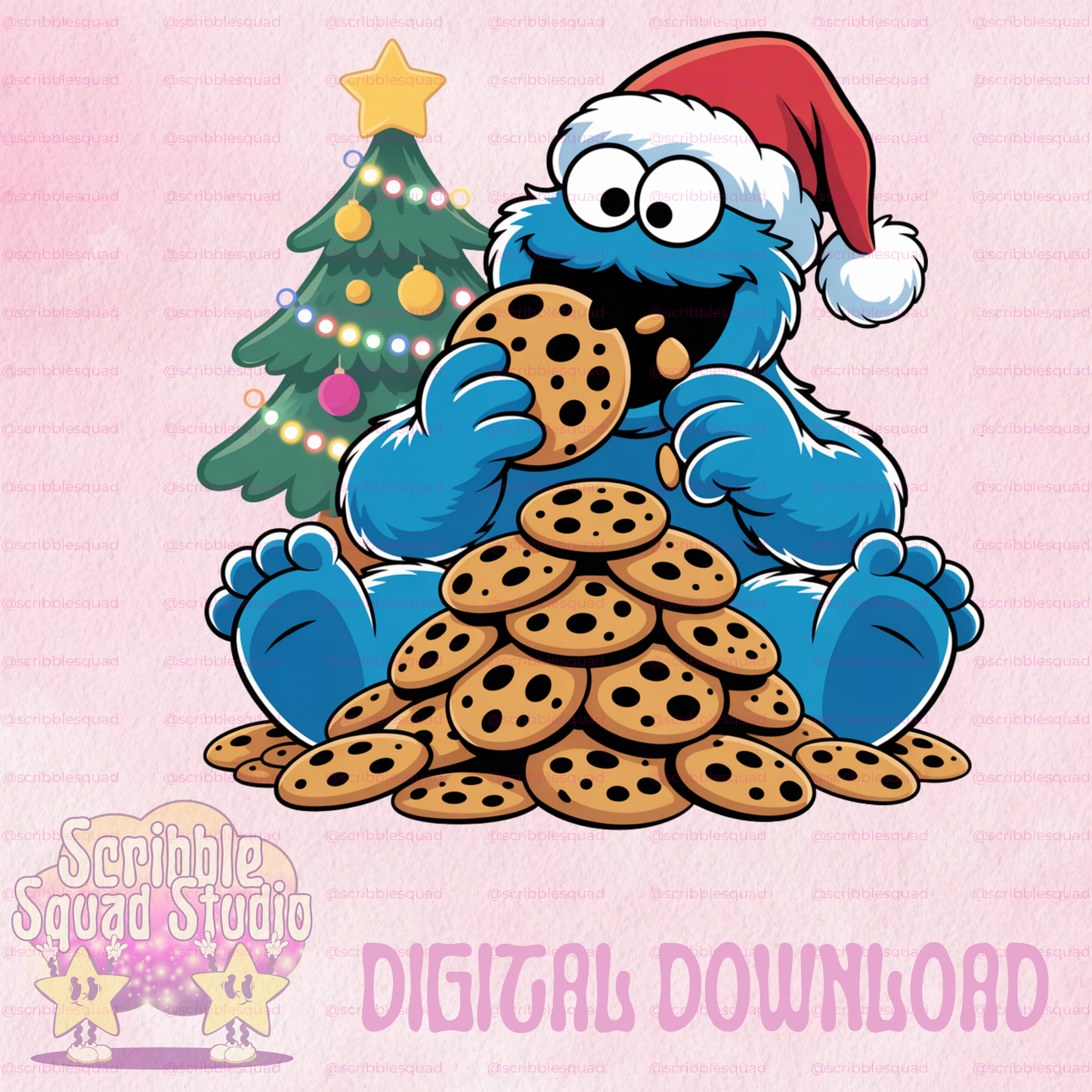 COOKIE MONSTER CHRISTMAS PNG