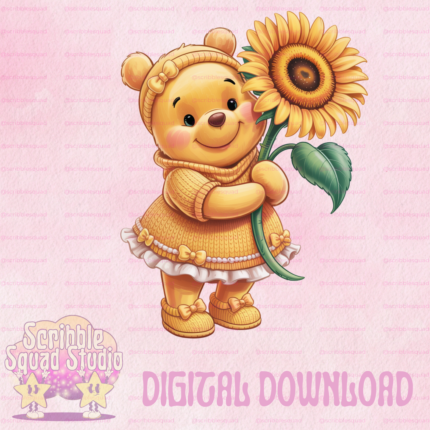 SUNFLOWER POOH PNG