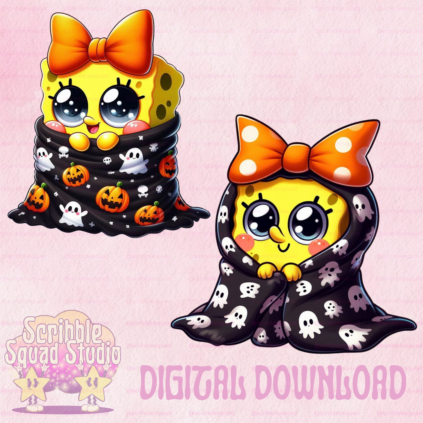 CUTE SPONGE SPOOKY PNG