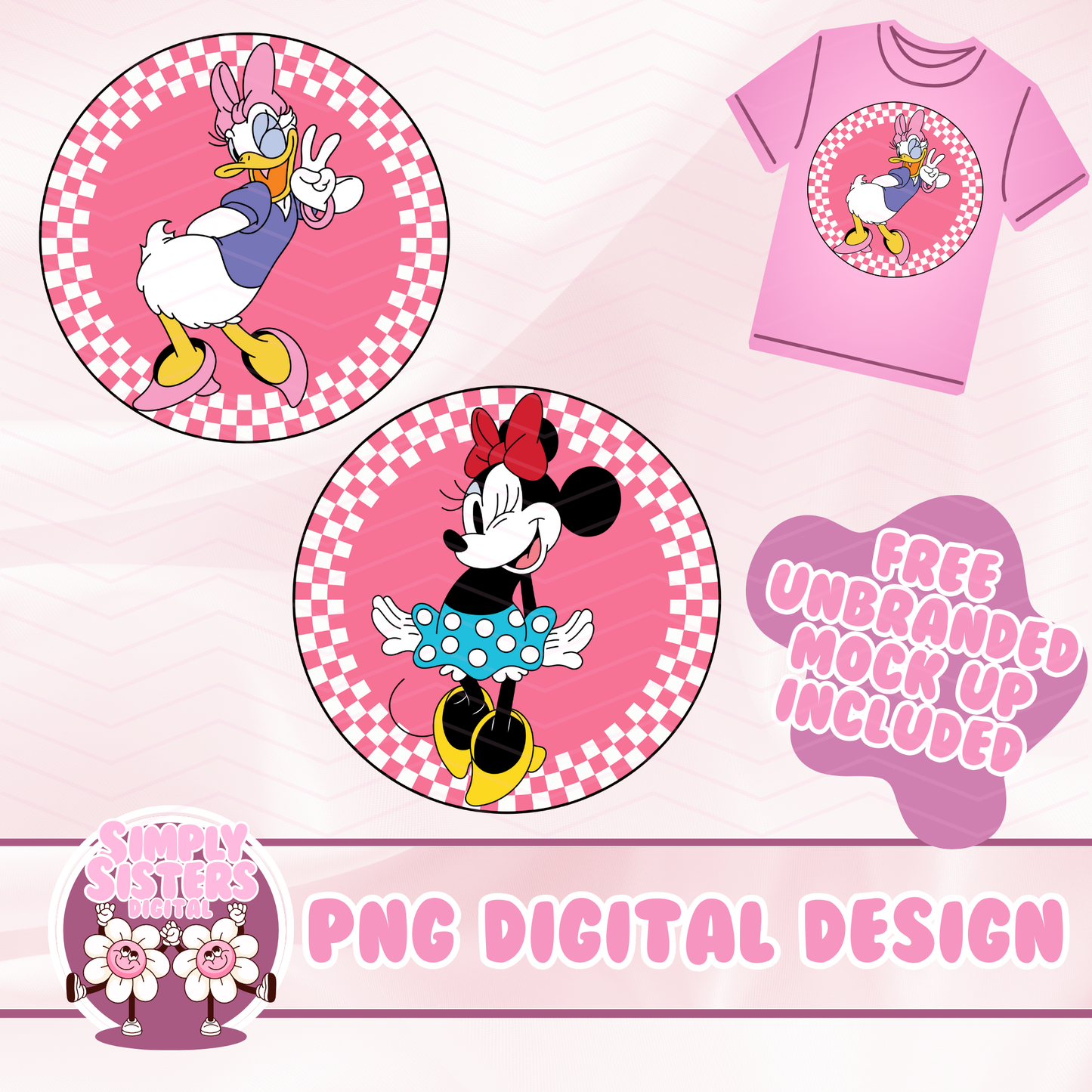 CUTE PINK MINNI & DAISY PNGS