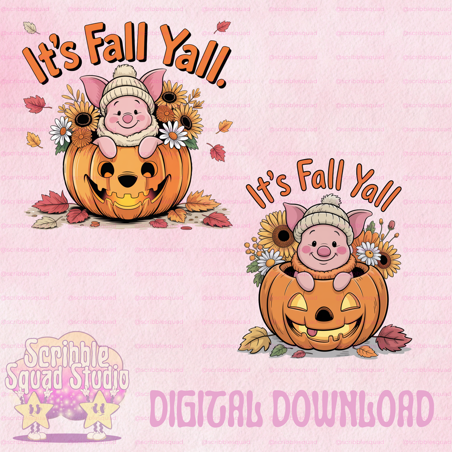 FALL YALL PIGLET PNG