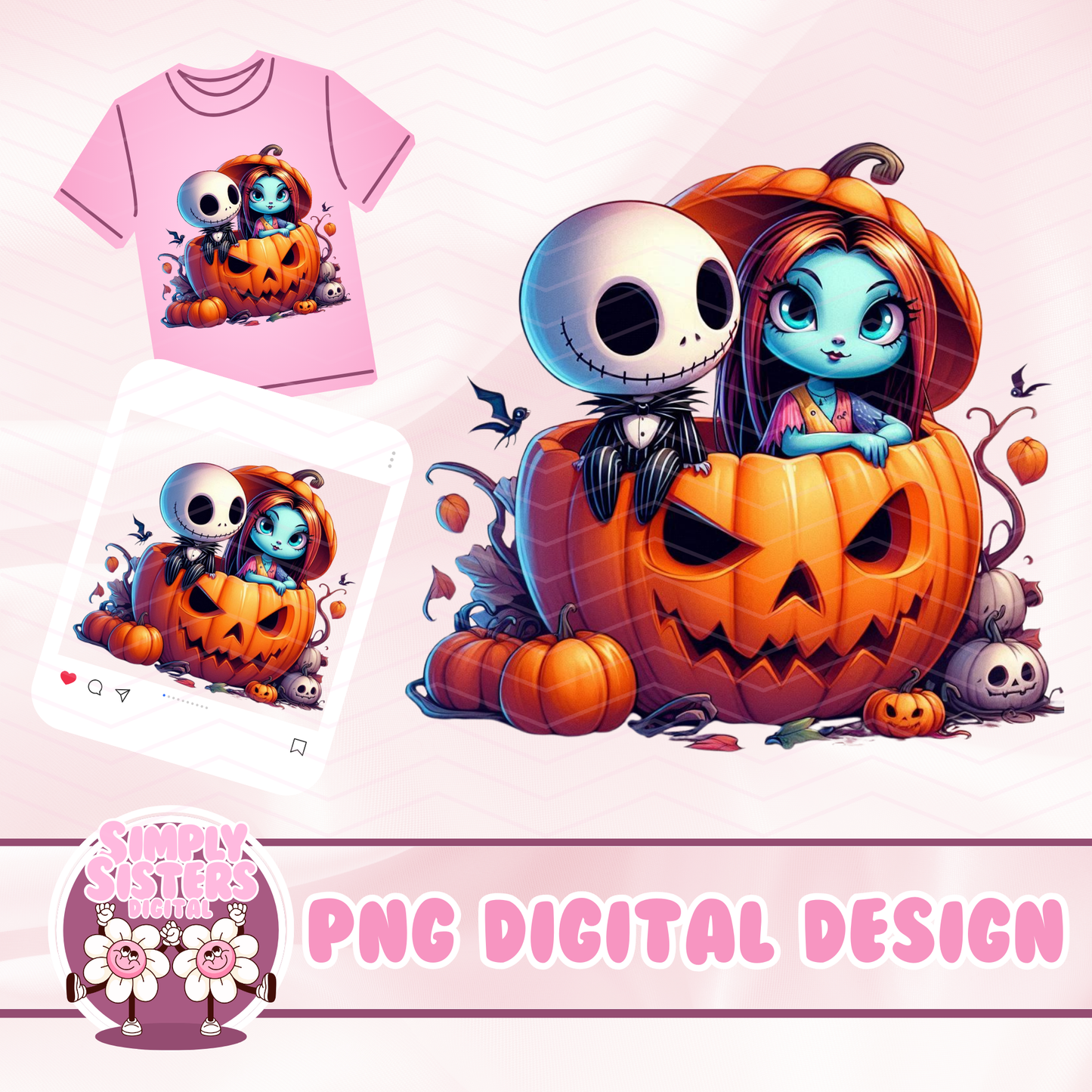 JACK AND SALLY JACK-O-LANTERN