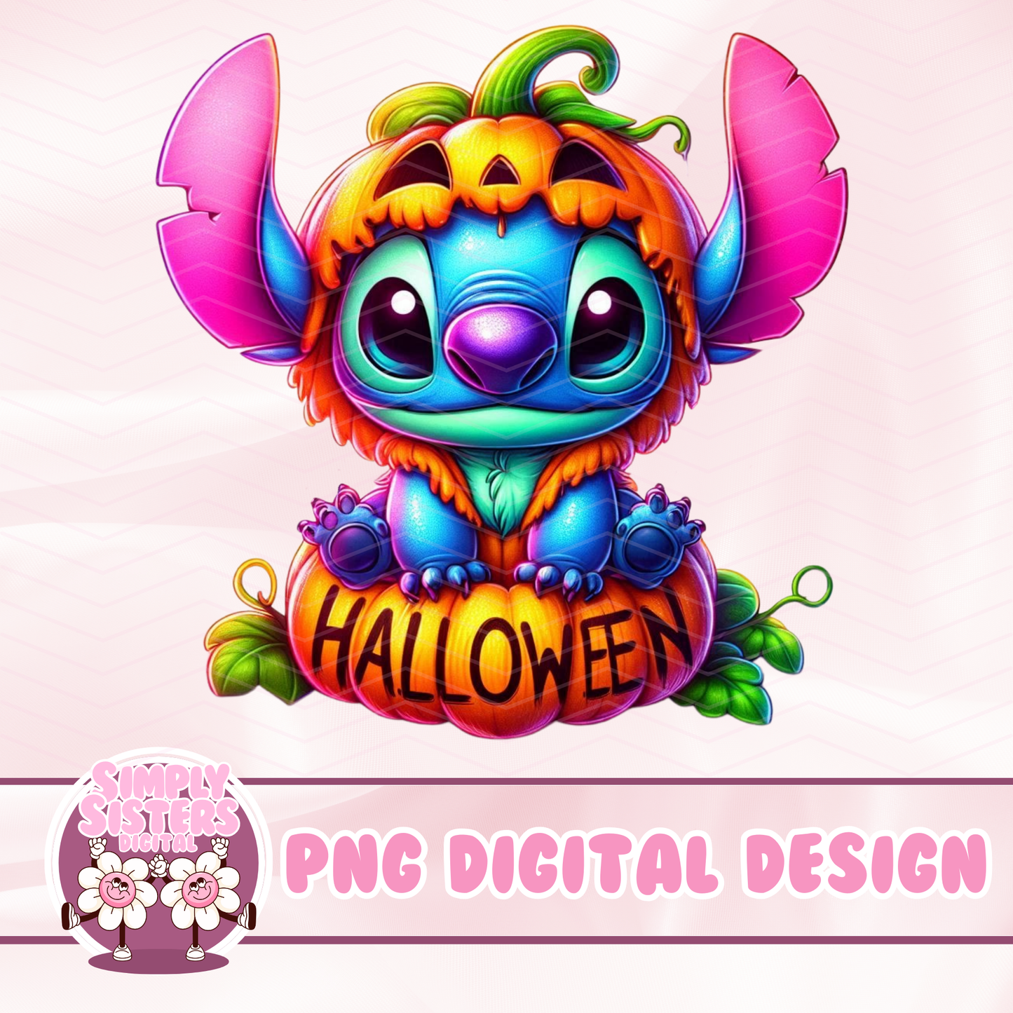 STITCH PUMPKIN HALLOWEEN PNG
