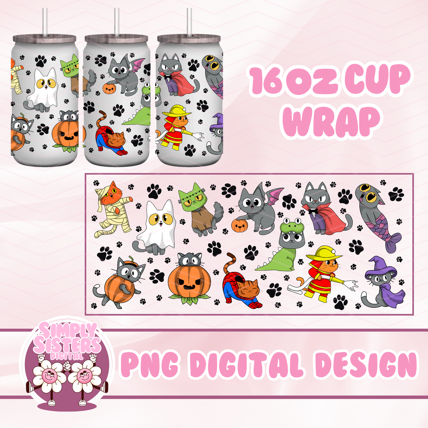 SPOOKY KITTY CUP WRAP