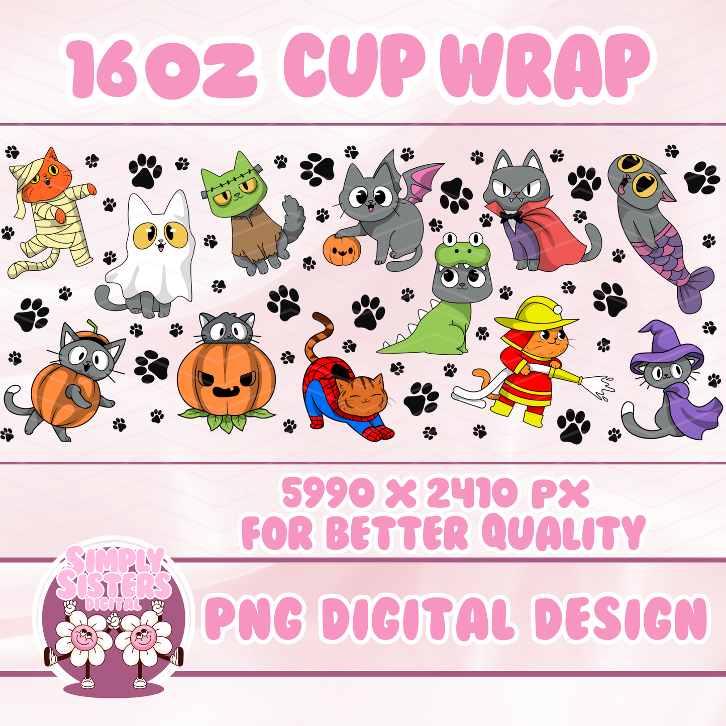 SPOOKY KITTY CUP WRAP