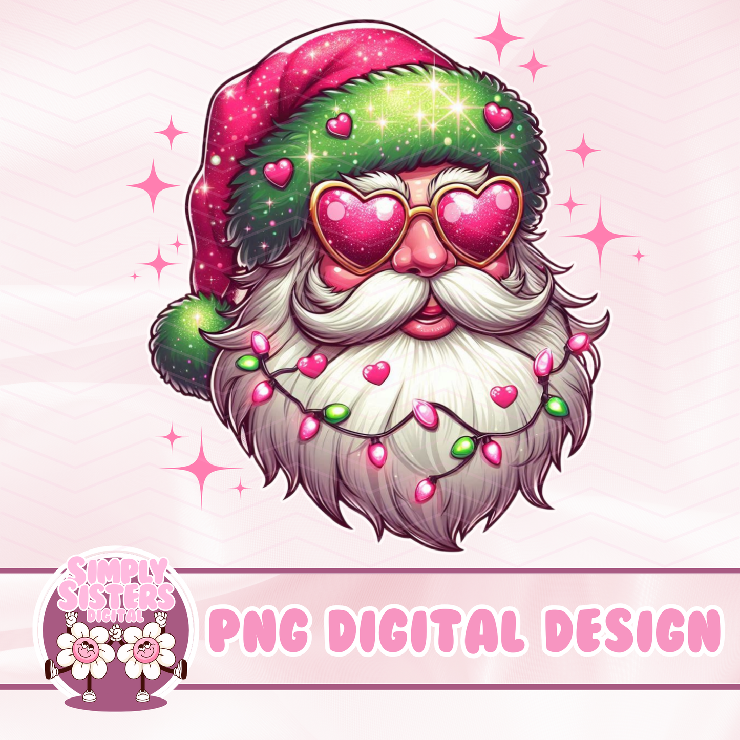 PINK GROOVY SANTA PNG