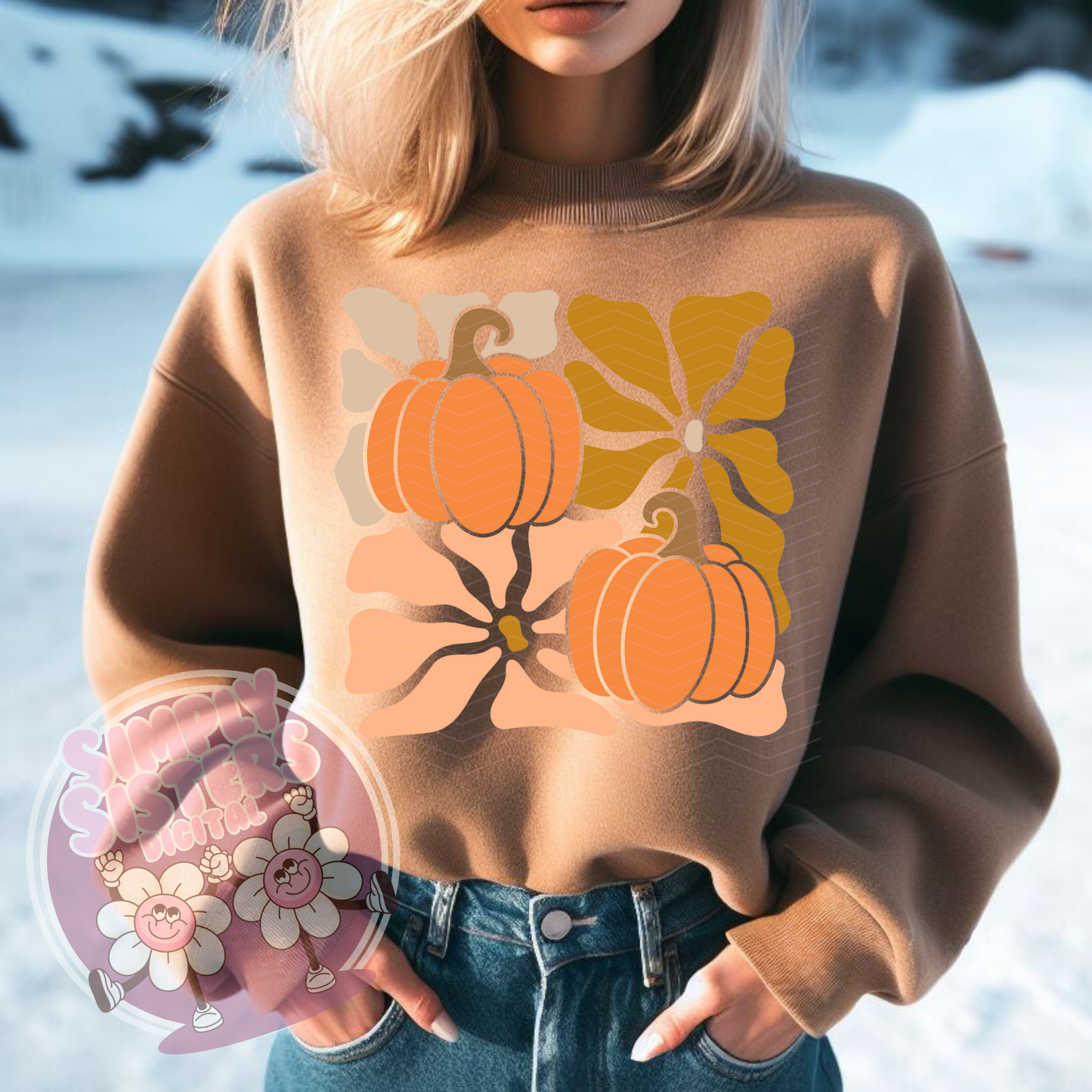 SQUARE FALL PUMPKIN ABSTRACT DESIGN