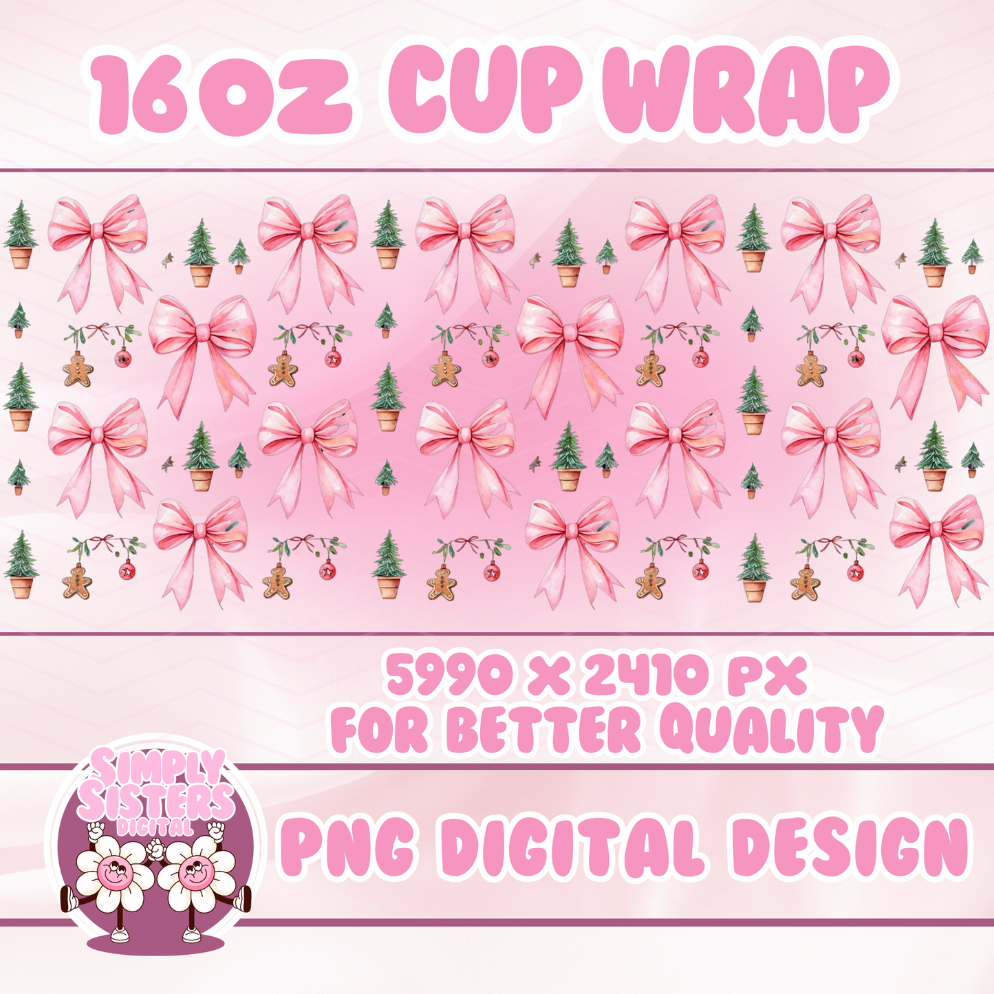 PINK BOWS CHRISTMAS WRAP