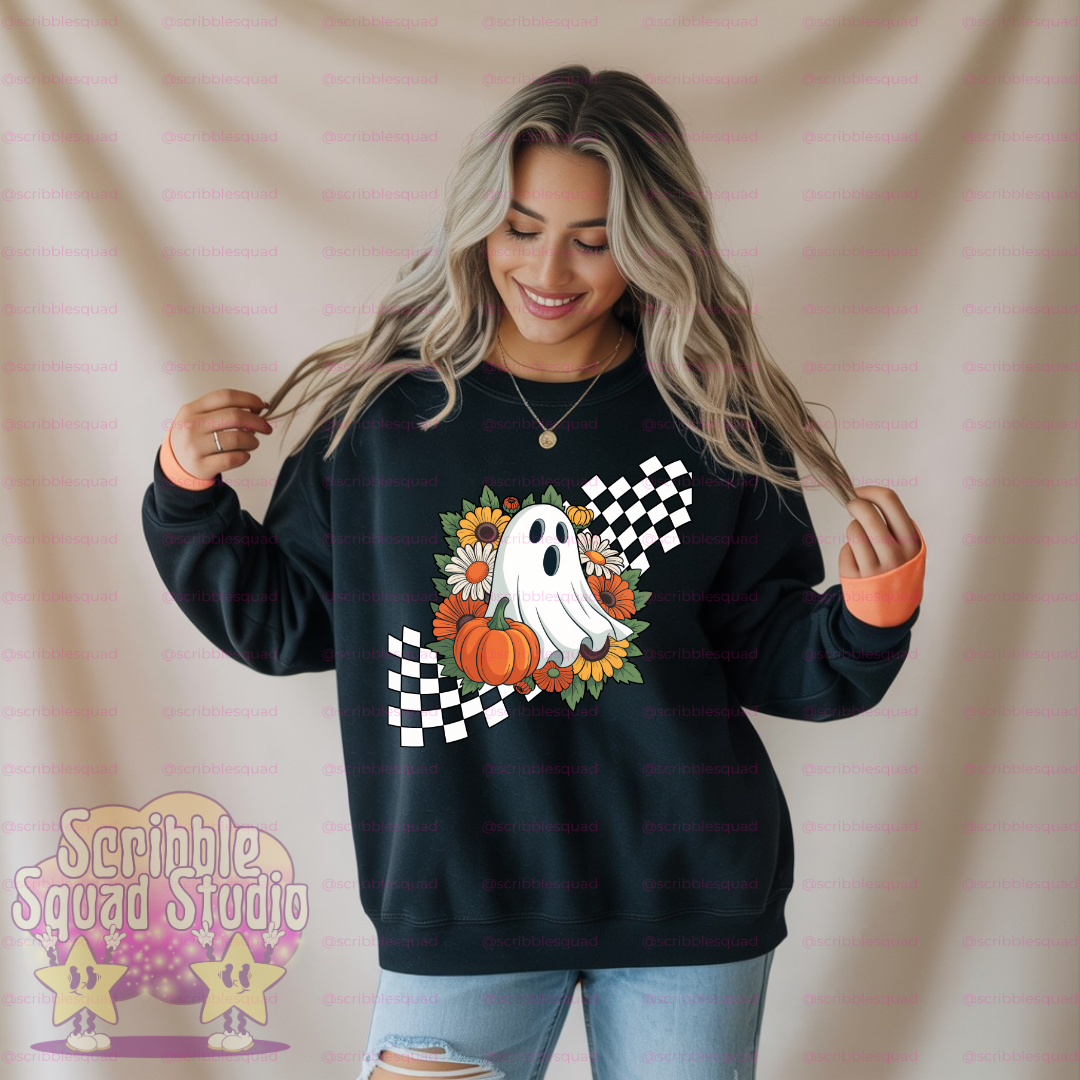 RETRO FLOWER GHOST PNG