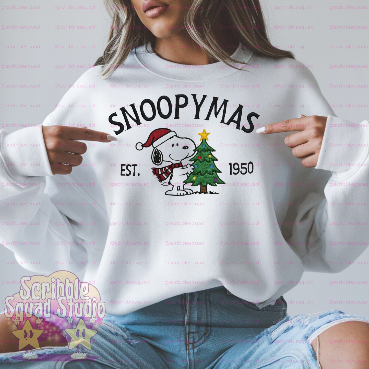 SNOOPYMAS TREE EMBROIDERED PNG