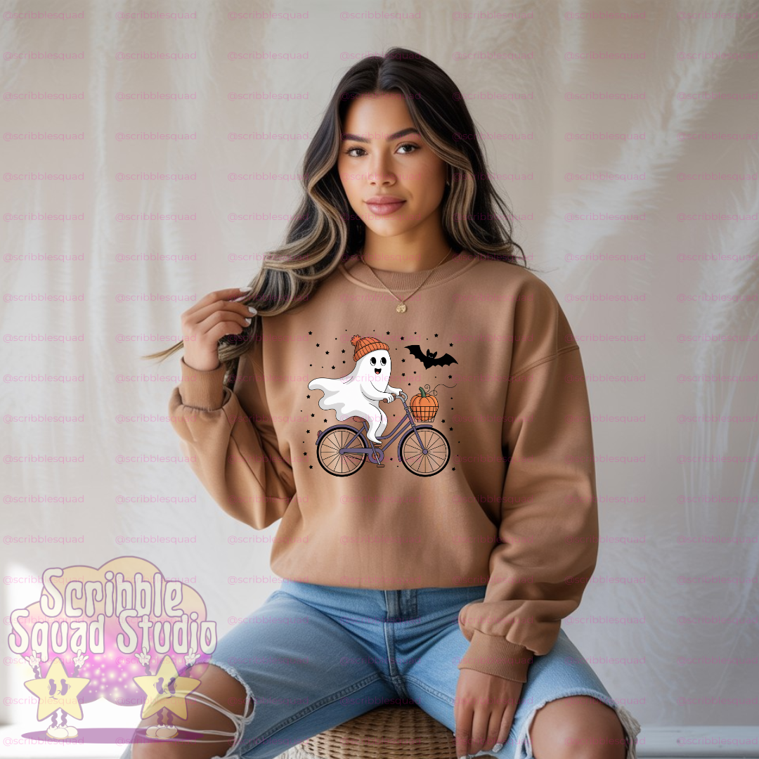 CUTE BIKING GHOST PNG