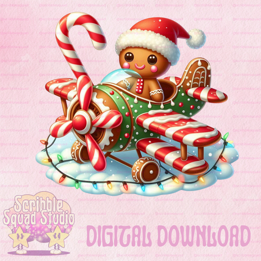 GINGERBREAD AIRPLANE PNG