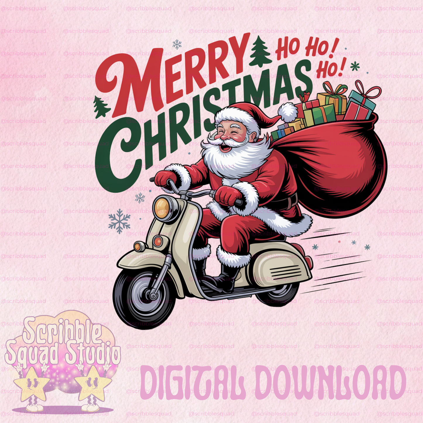 MOPED CHRISTMAS SANTA PNG