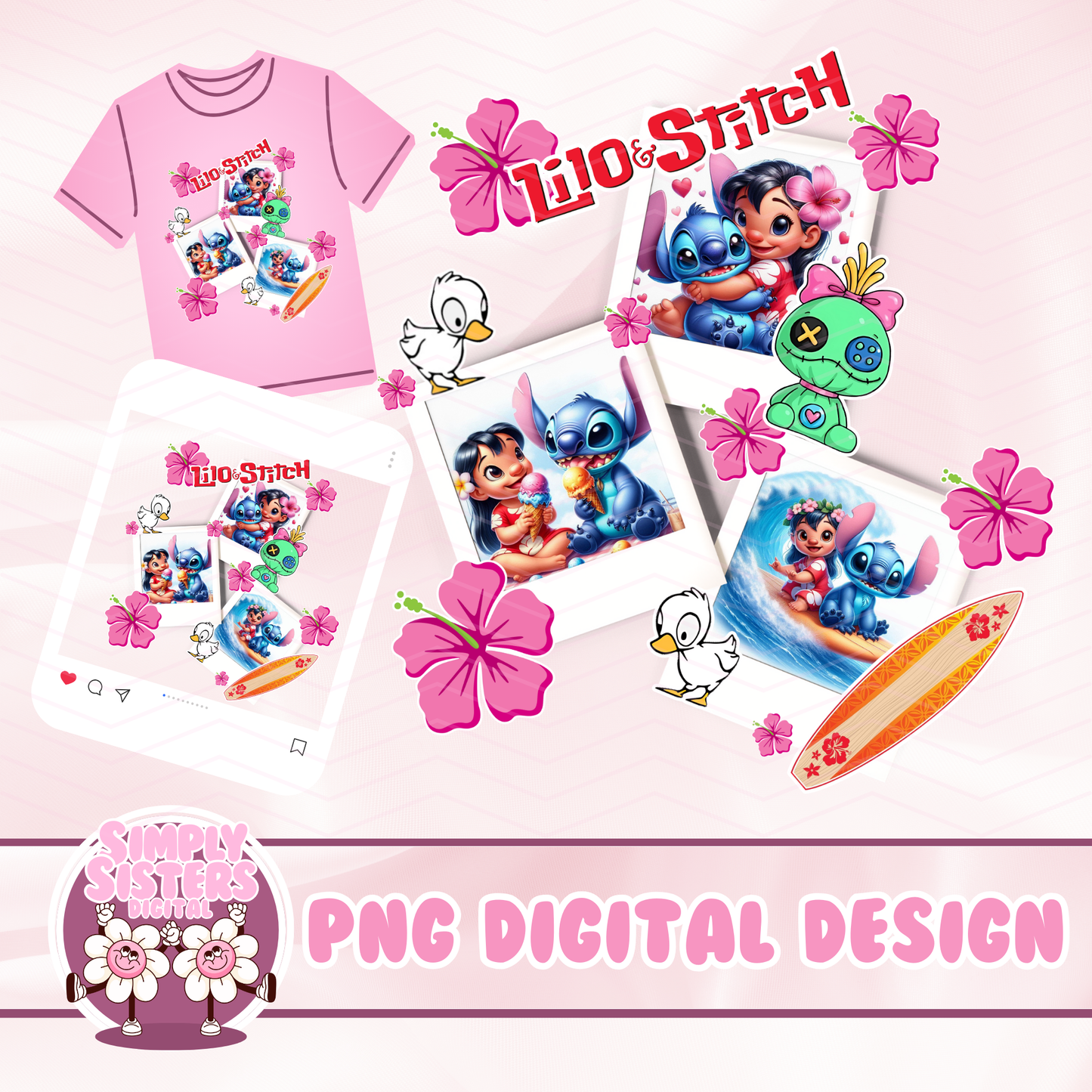 LILO & STITCH POLAROID PNG