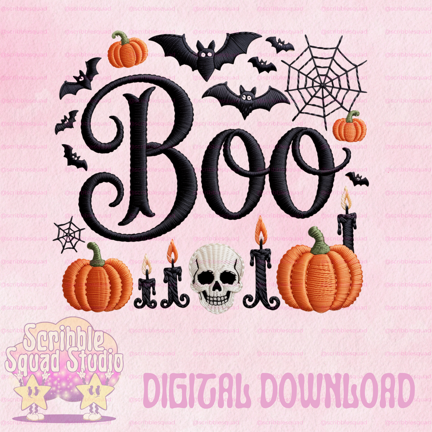 SPOOKY BOO EMBROIDERED PNG