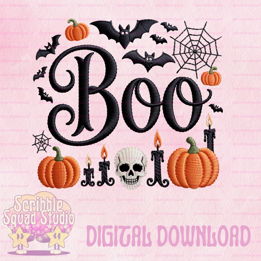 SPOOKY BOO EMBROIDERED PNG