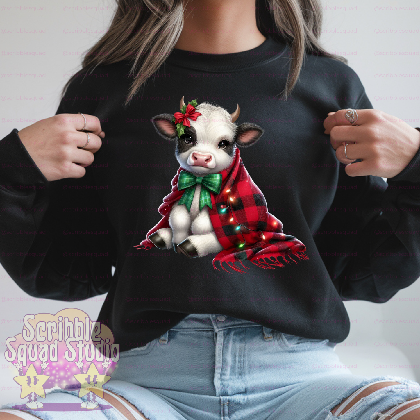 CUTE CHRISTMAS COW BUNDLE PNG