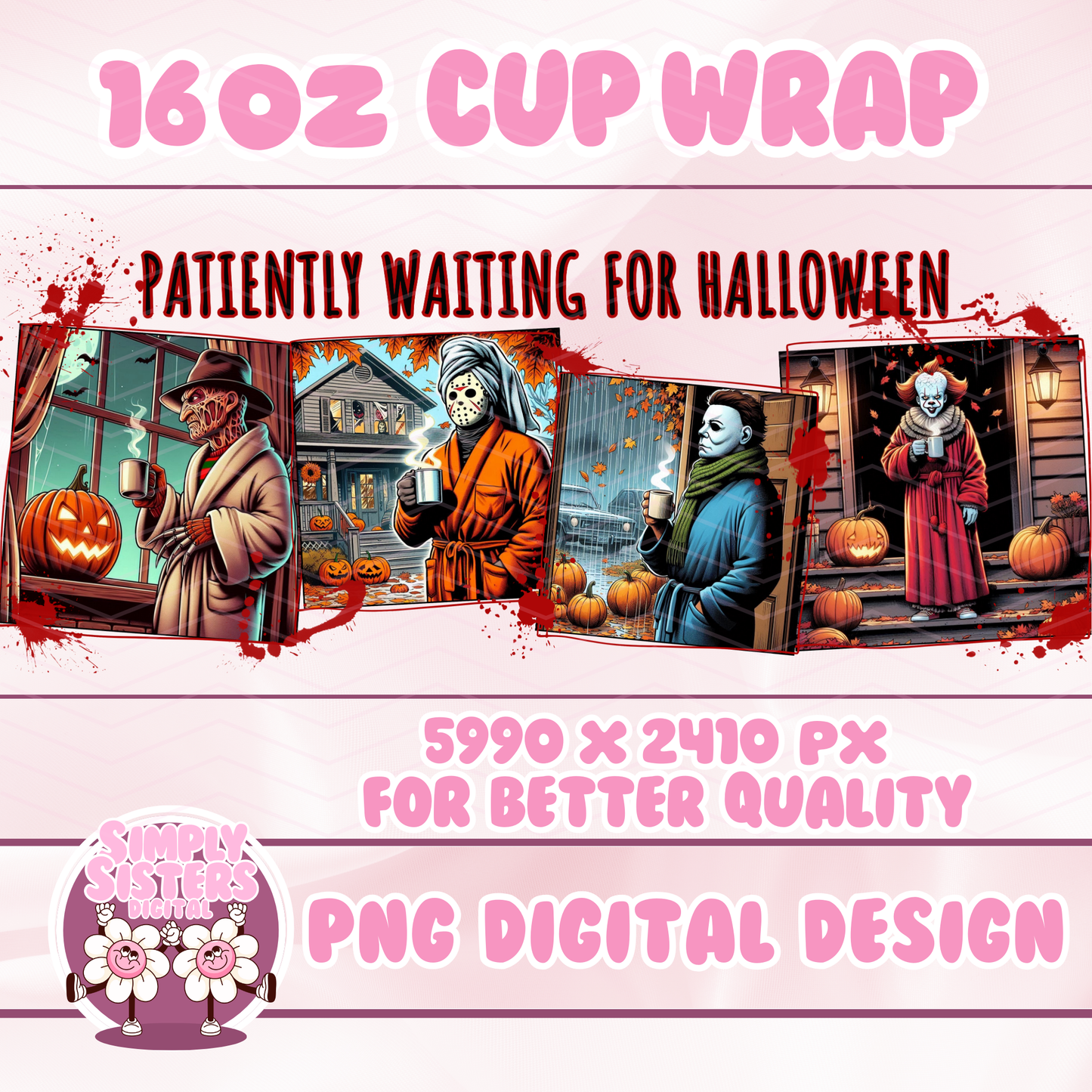 SLASHER WAITING FOR HALLOWEEN CUP WRAP