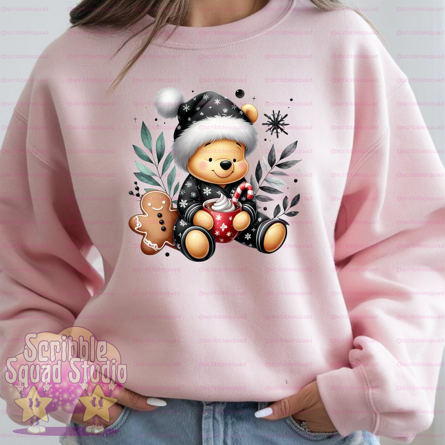 BLACK CHRISTMAS POOH PNG