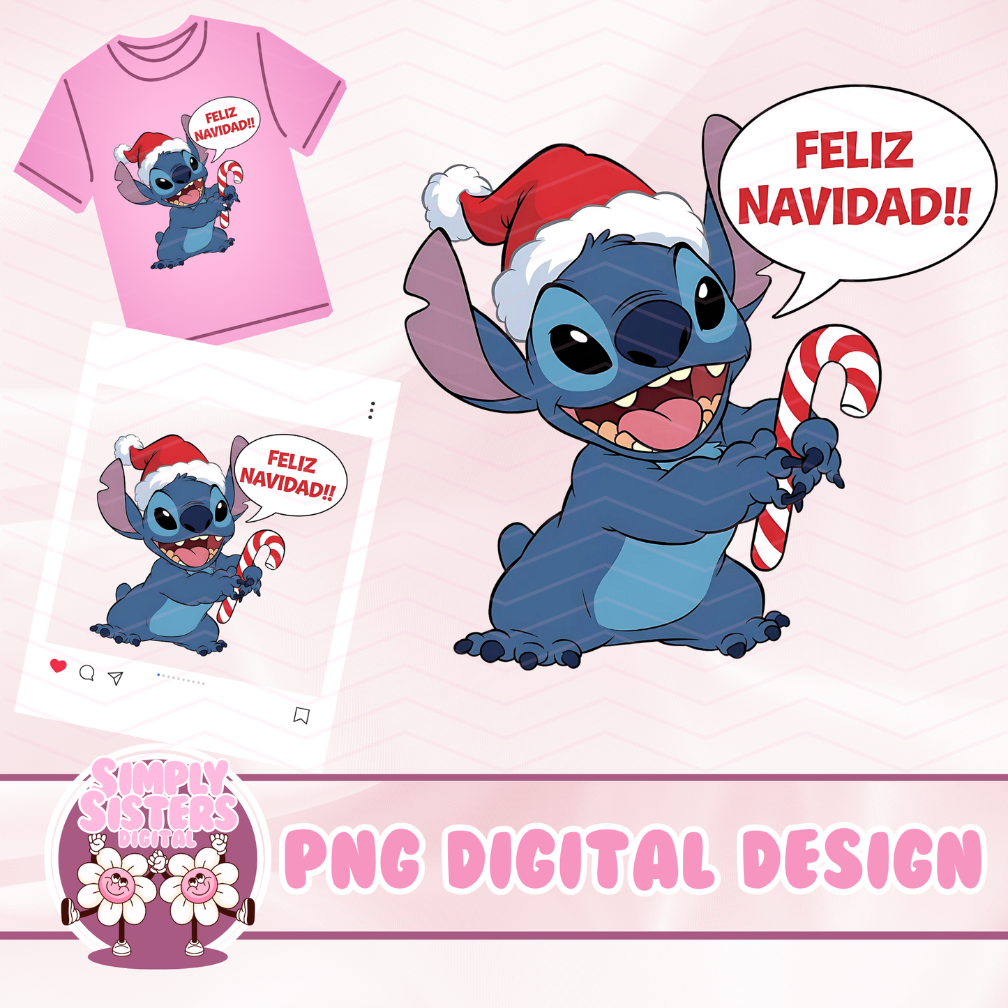 STITCH FELIZ NAVIDAD PNG