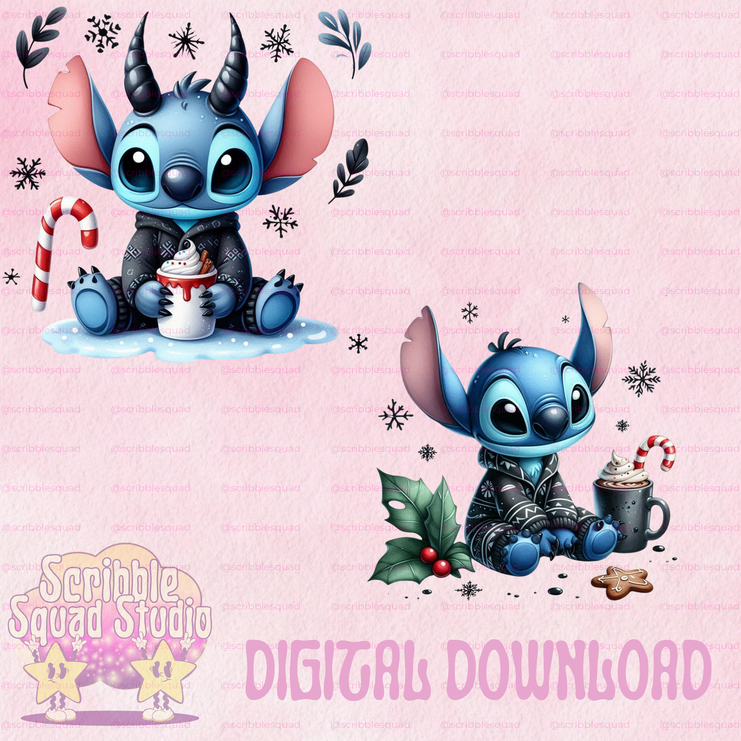 BLACK CHRISTMAS STITCH PNG