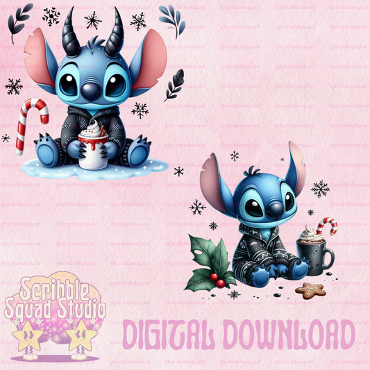 BLACK CHRISTMAS STITCH PNG