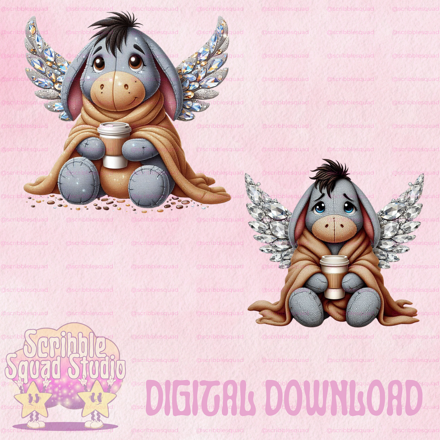 ANGEL WINGS EEYORE PNG