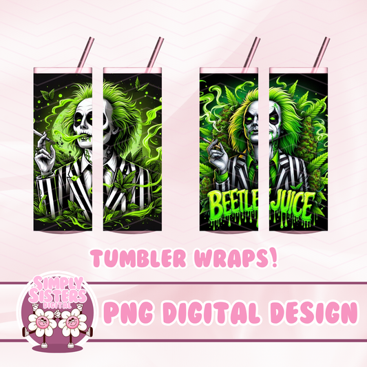 SMOKING BEETLEJUICE TUMBLER WRAPS