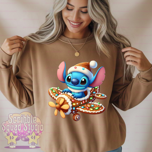 GINGERBREAD PLANE STITCH PNG