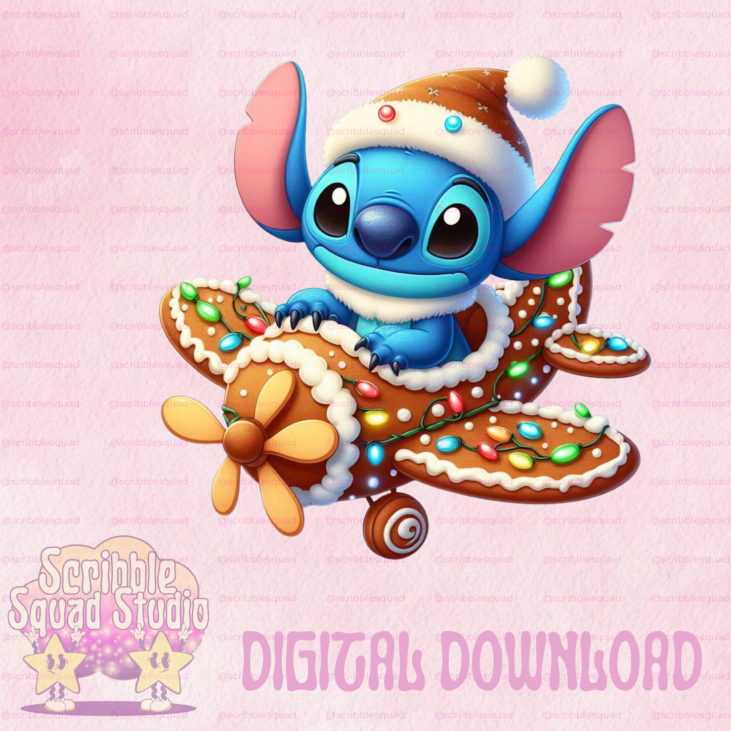 GINGERBREAD PLANE STITCH PNG