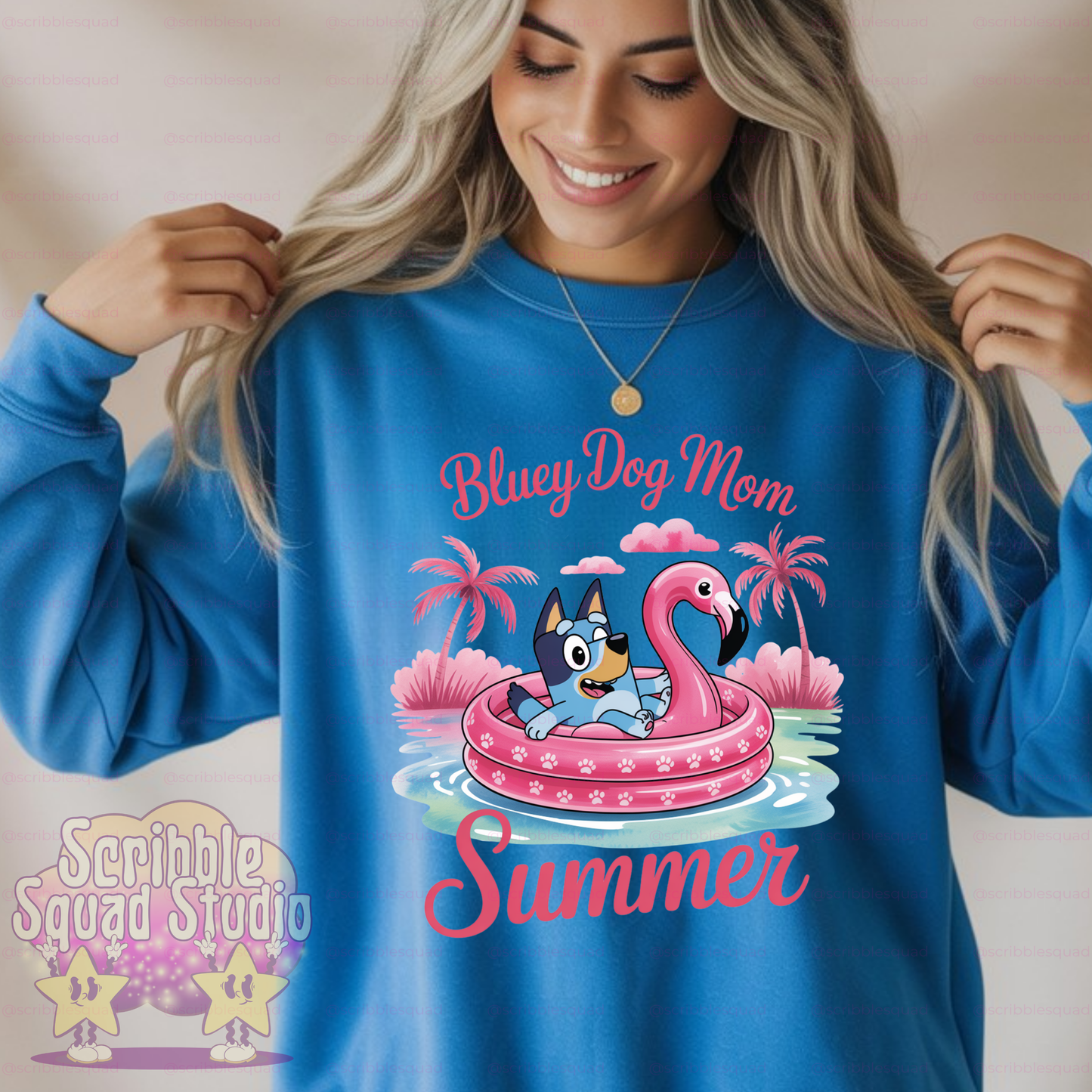 BLUEY DOG MOM SUMMER PNG