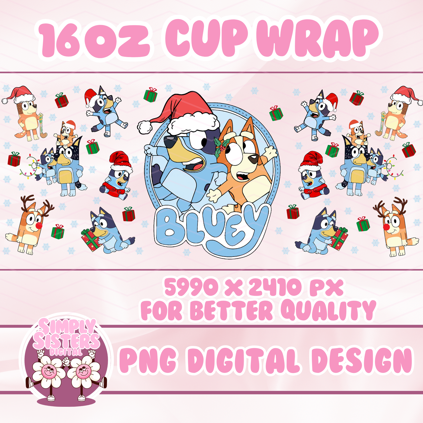 BLUEY CHRISTMAS CUP WRAP