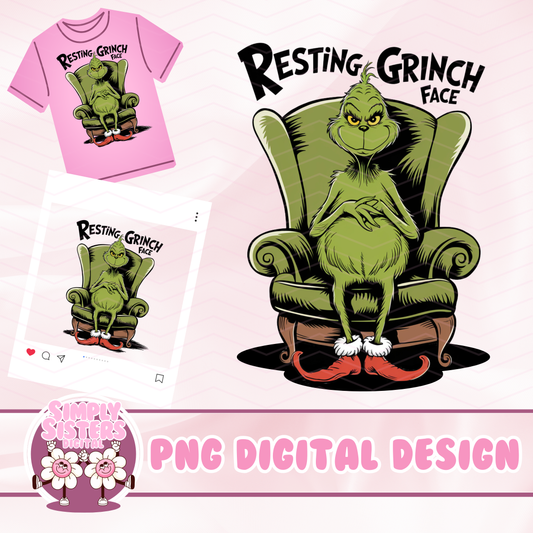 RESTING GRINCH FACE PNG