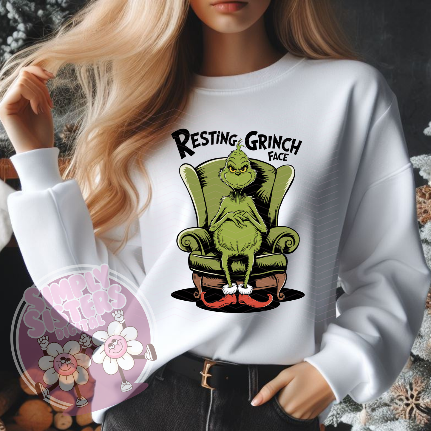 RESTING GRINCH FACE PNG