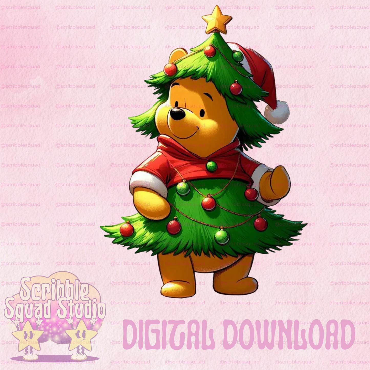 POOH THE CHRISTMAS PINE PNG