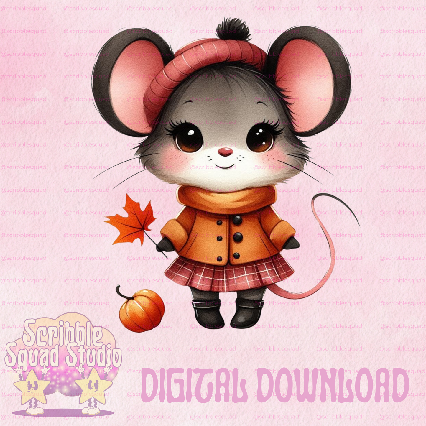 CUTE FALL MOUSE PNG