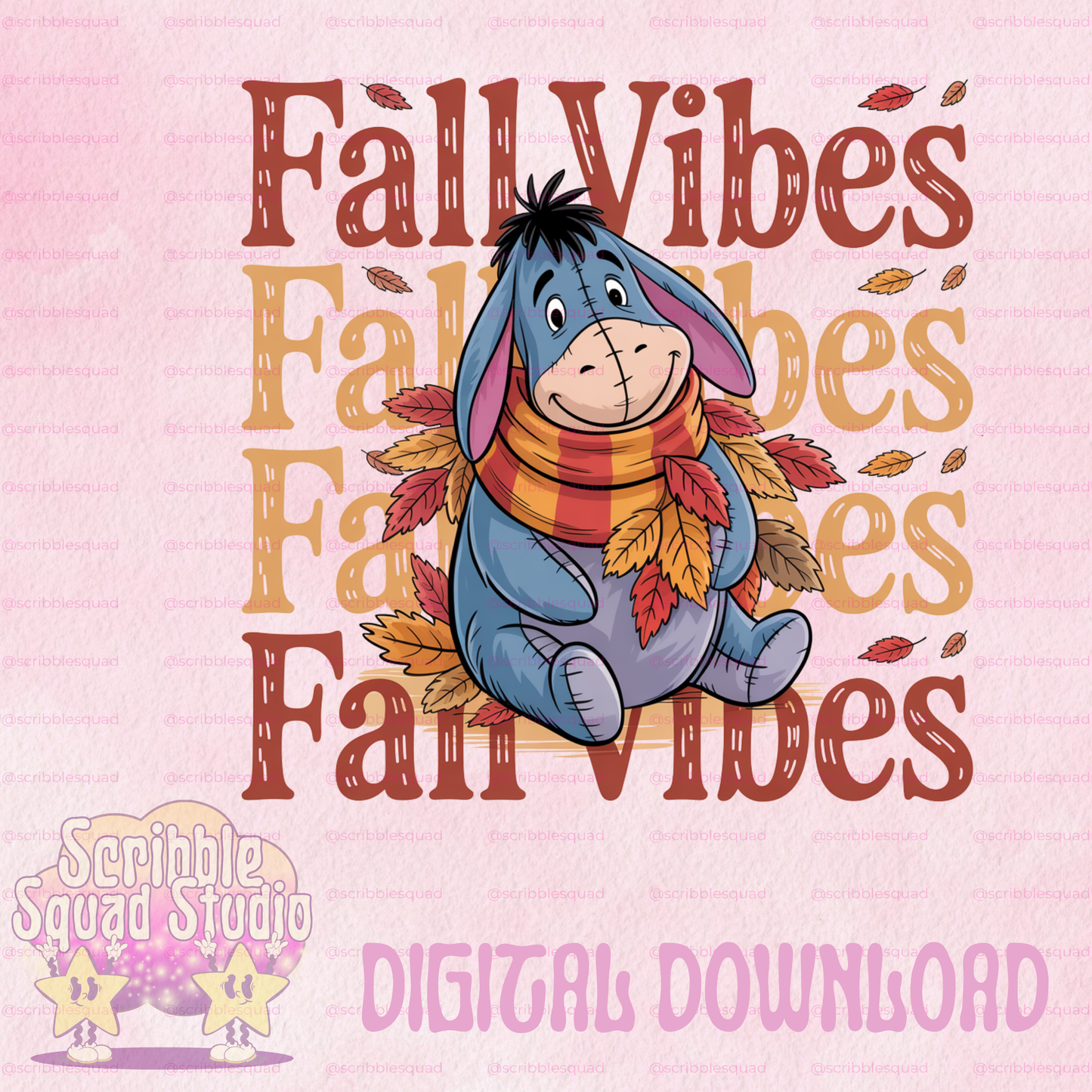 FALL VIBES EEYORE PNG