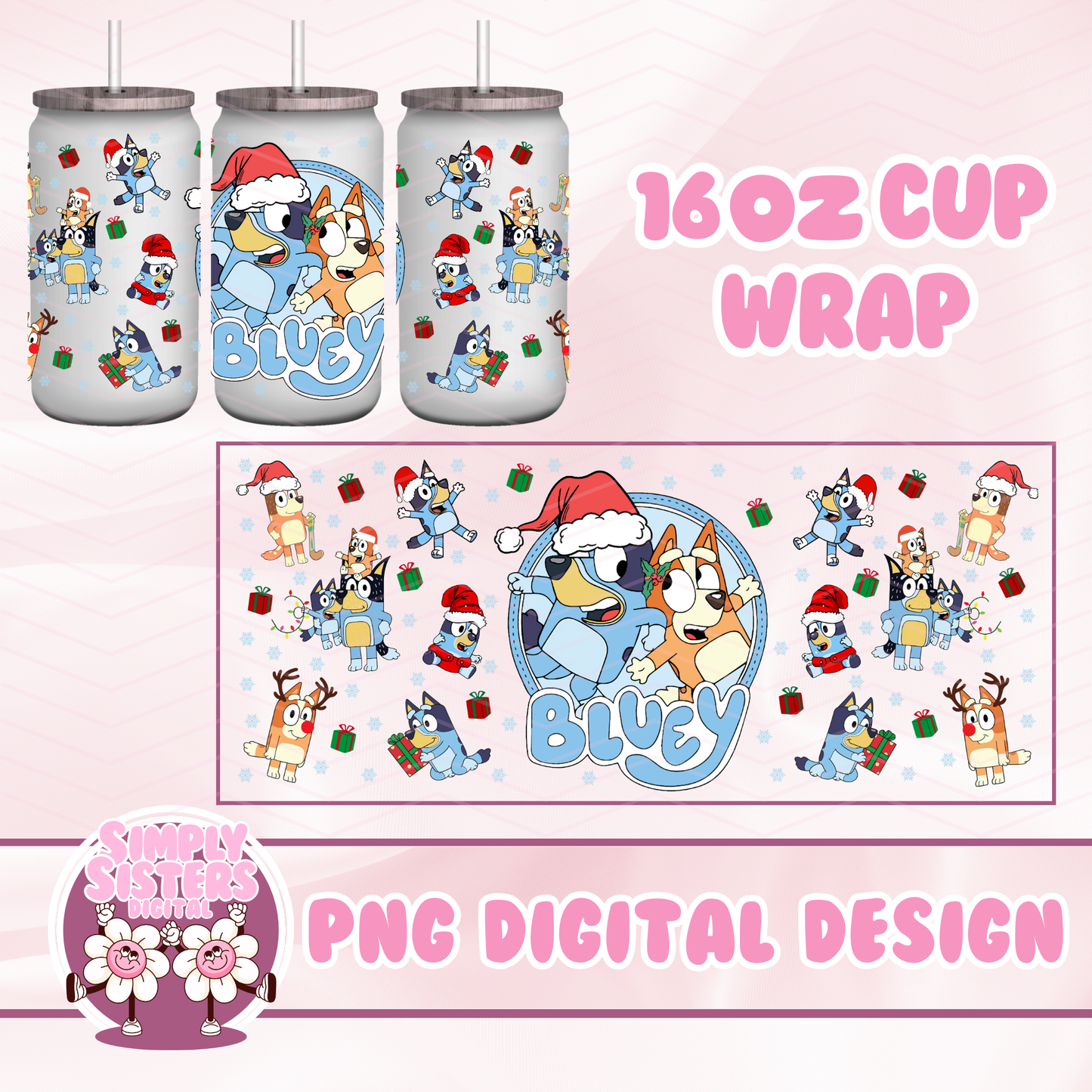 BLUEY CHRISTMAS CUP WRAP