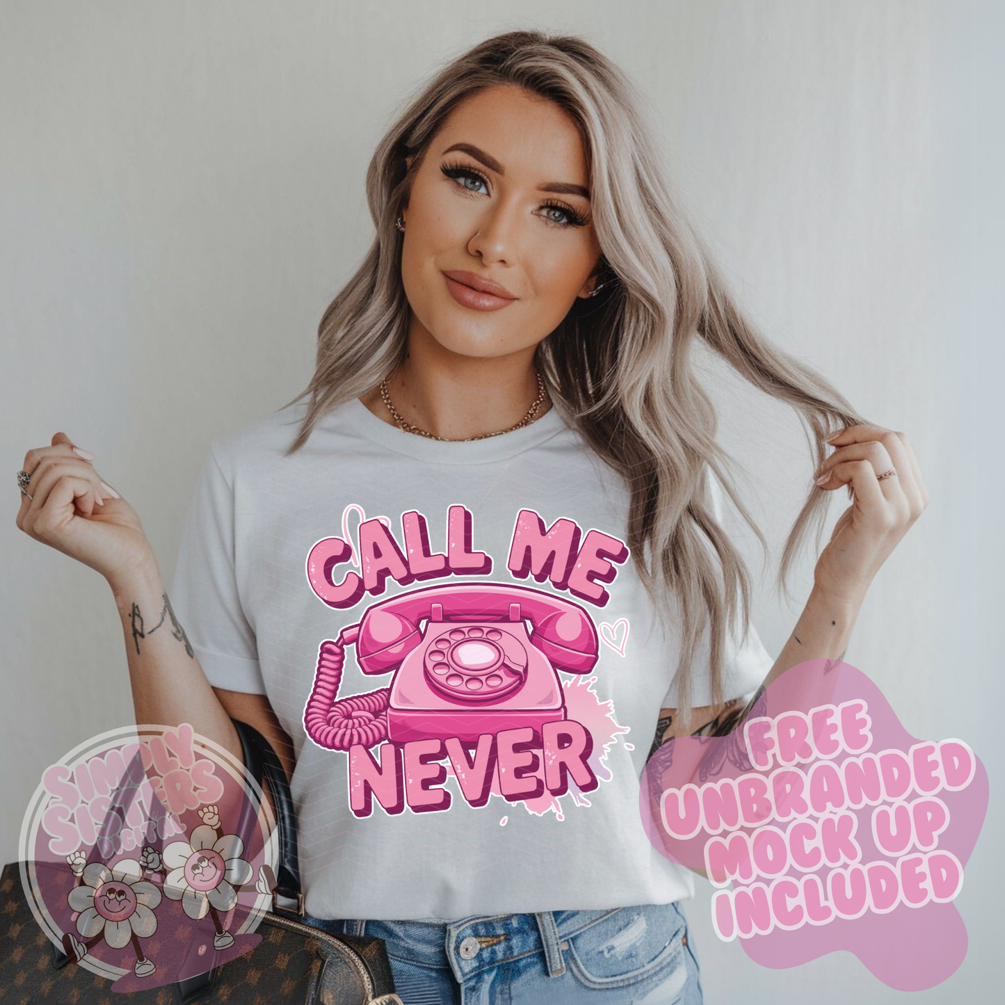 PINK CALL ME NEVER PNG