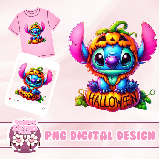 STITCH PUMPKIN HALLOWEEN PNG