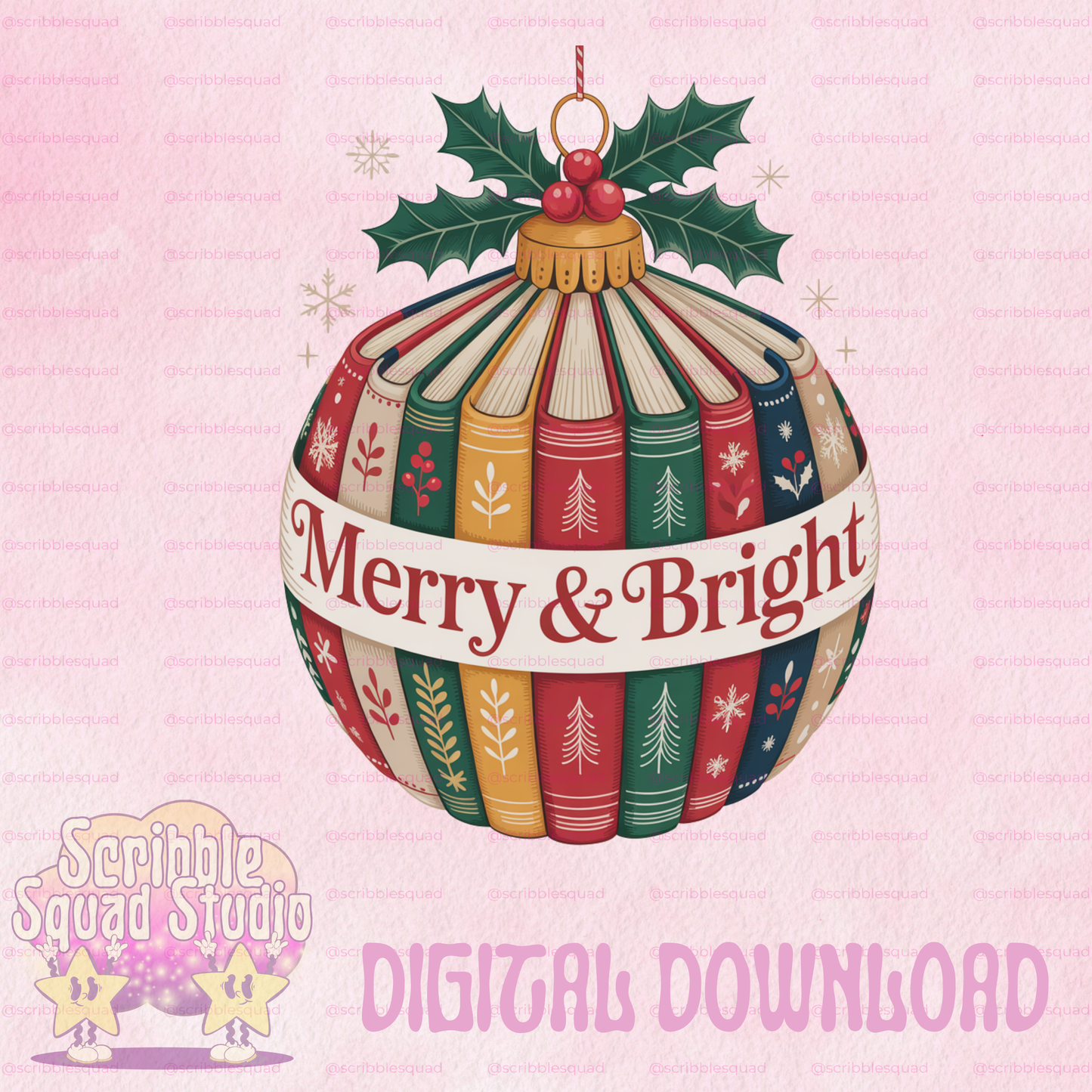 BOOK LOVER CHRISTMAS PNG